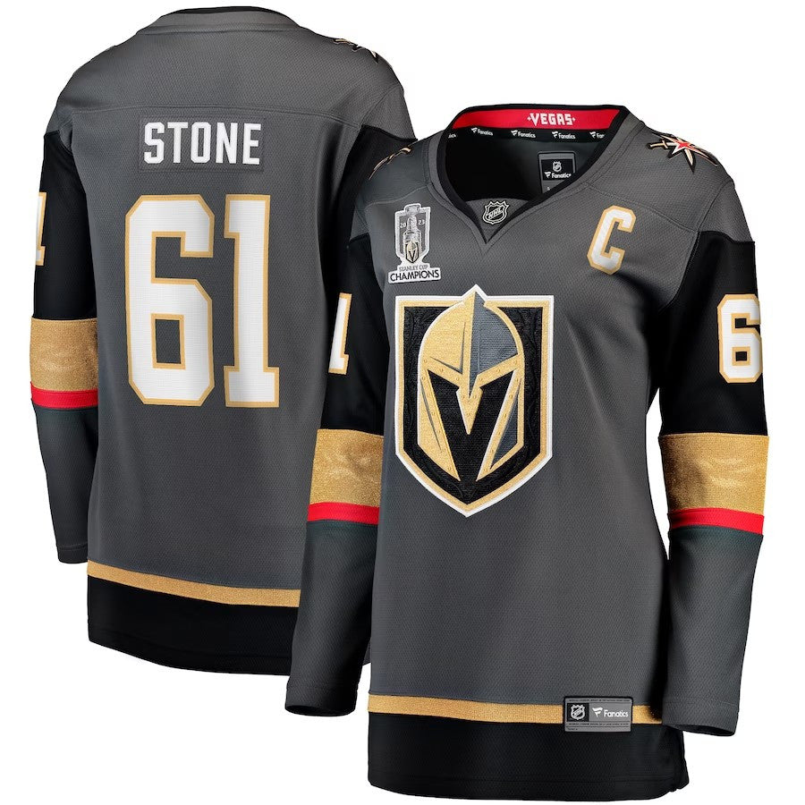 Women Vegas Golden Knights 61 Mark Stone 2023 Stanley Cup Champions Alternate Breakaway Player Jersey Black