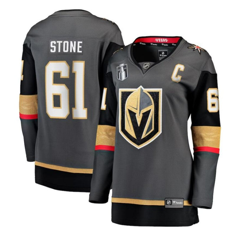 Women Vegas Golden Knights 61 Mark Stone 2023 Stanley Cup Final Alternate Breakaway Player Jersey Black