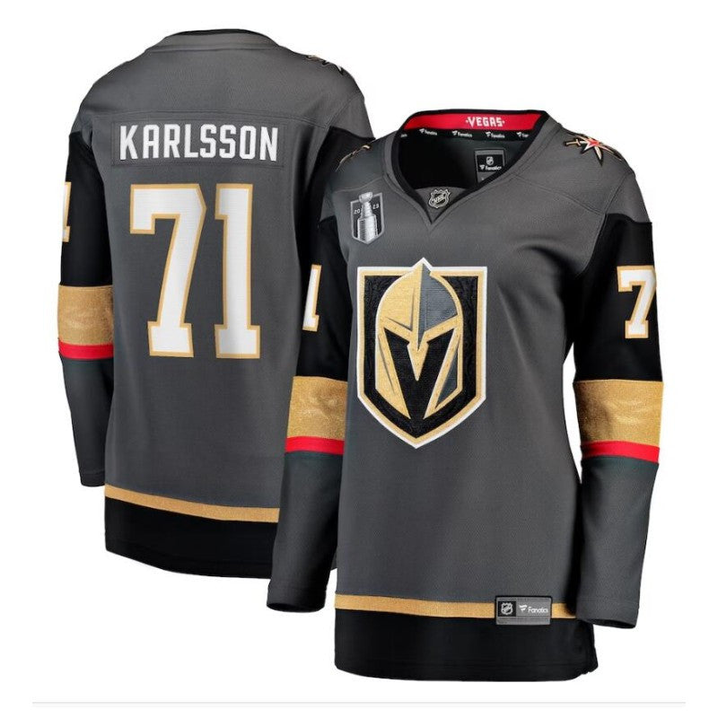 Women Vegas Golden Knights 71 William Karlsson 2023 Stanley Cup Final Alternate Breakaway Player Jersey Black