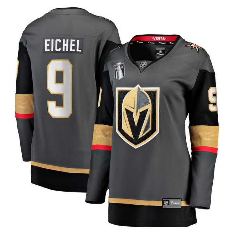Women Vegas Golden Knights 9 Jack Eichel 2023 Stanley Cup Final Alternate Breakaway Player Jersey Black