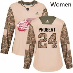 Womens Adidas Detroit Red Wings 24 Bob Probert Authentic Camo Veterans Day Practice Nhl Jersey