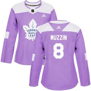 Womens Adidas Toronto Maple Leafs 8 Jake Muzzin Authentic Fights Cancer Practice Jersey Purple
