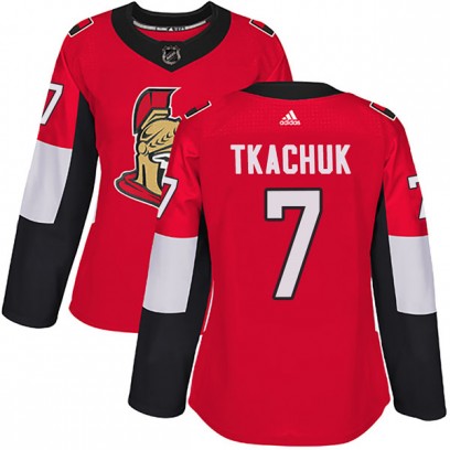 Womens Authentic Ottawa Senators 7 Brady Tkachuk Adidas Home Red Jersey