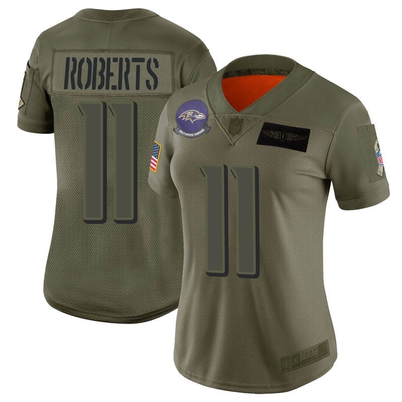 Womens Baltimore Ravens Seth Roberts Camo 2019 Salute To Service Limited Jersey