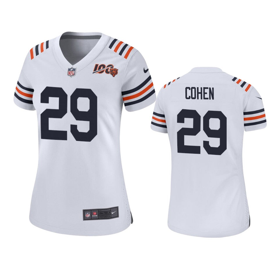 Womens Bears Tarik Cohen White 100th Season Classic Game Jersey