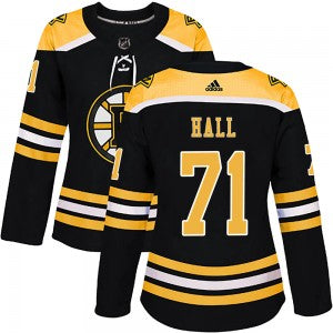 Womens Boston Bruins 71 Taylor Hall Adidas Authentic Home Jersey Black