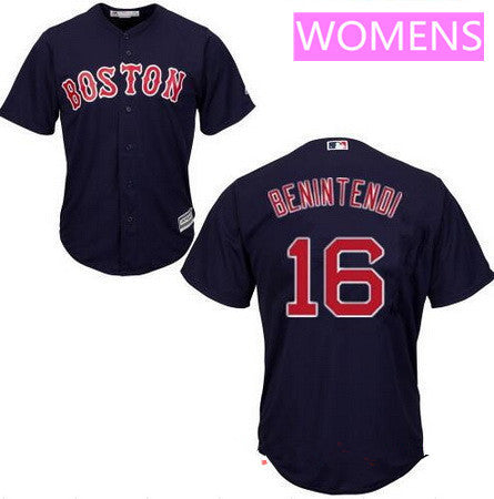 Womens Boston Red Sox 16 Andrew Benintendi Navy Blue Alternate Stitched Mlb Majestic Cool Base Jersey