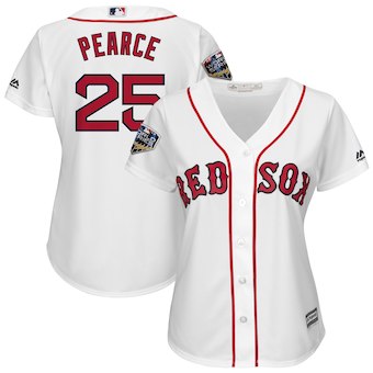 Womens Boston Red Sox 25 Steve Pearce Majestic White 2018 World Series Cool Base Player Jersey