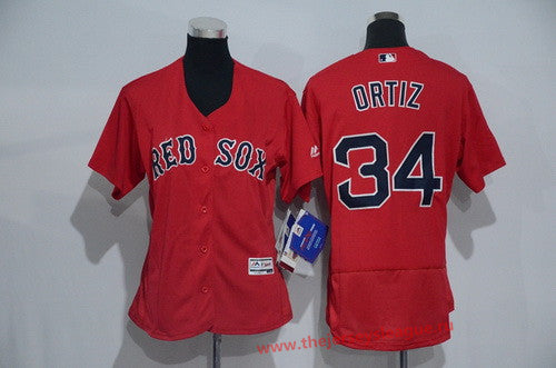 Womens Boston Red Sox 34 David Ortiz Orange 2016 Flexbase Stitched Baseball Jersey