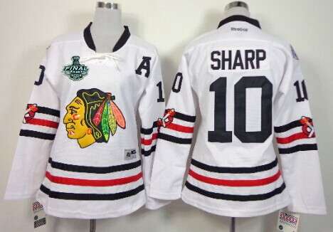 Womens Chicago Blackhawks 10 Patrick Sharp 2015 Stanley Cup 2015 Winter Classic White Jersey