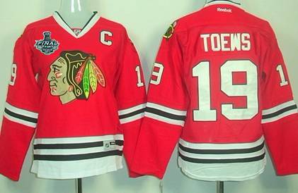 Womens Chicago Blackhawks 19 Jonathan Toews 2015 Stanley Cup Red Jersey