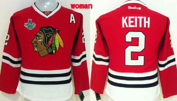 Womens Chicago Blackhawks 2 Duncan Keith 2015 Stanley Cup Red Jersey