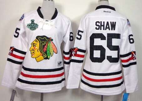 Womens Chicago Blackhawks 65 Andrew Shaw 2015 Stanley Cup 2015 Winter Classic White Jersey