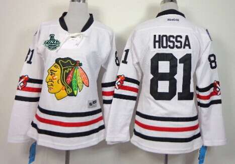 Womens Chicago Blackhawks 81 Marian Hossa 2015 Stanley Cup 2015 Winter Classic White Jersey