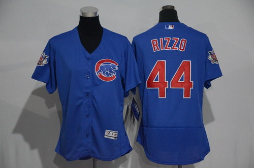 Womens Chicago Cubs 44 Anthony Rizzo Blue 2016 Flexbase Stitched Baseball Jersey