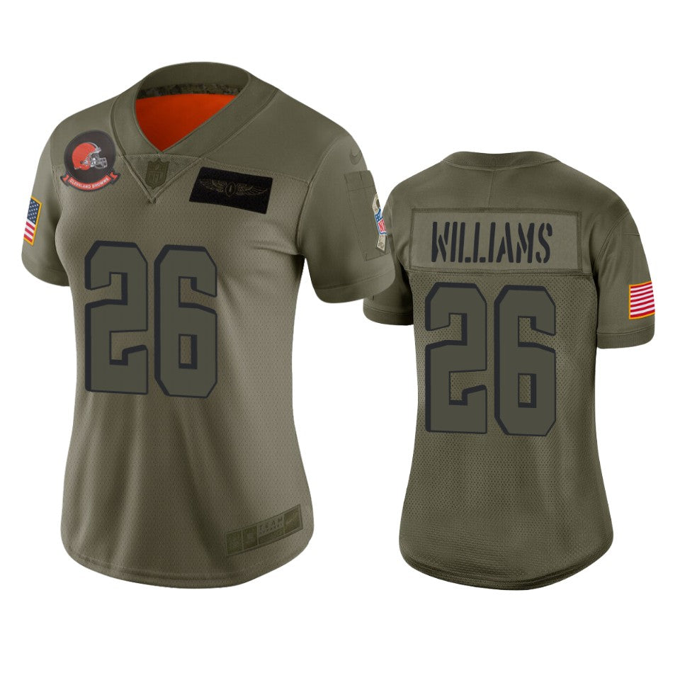 Womens Cleveland Browns Greedy Williams Camo 2019 Salute To Service Limited Jersey