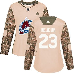 Womens Colorado Avalanche 23 Milan Hejduk Adidas Authentic Veterans Day Practice Camo Jersey
