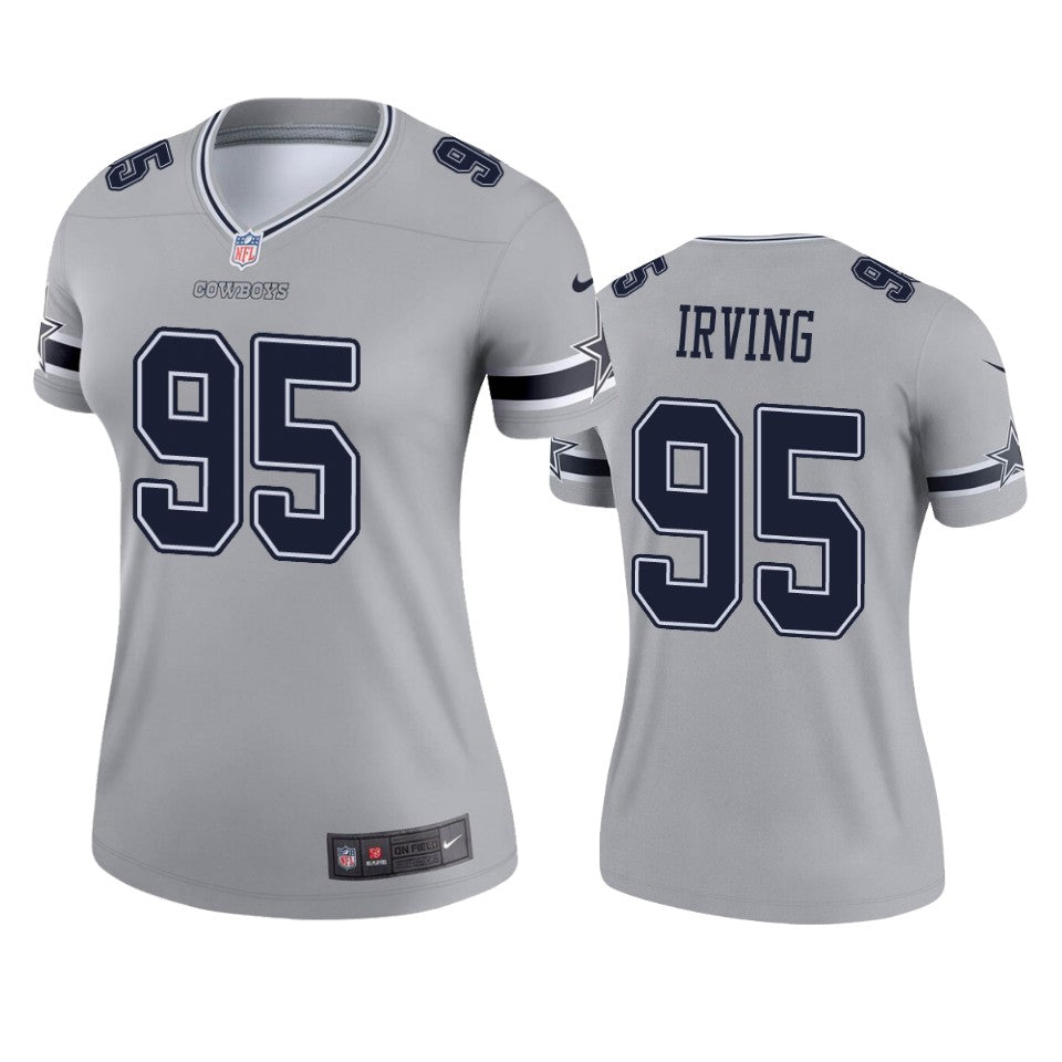 Womens Dallas Cowboys David Irving Silver Inverted Legend Jersey