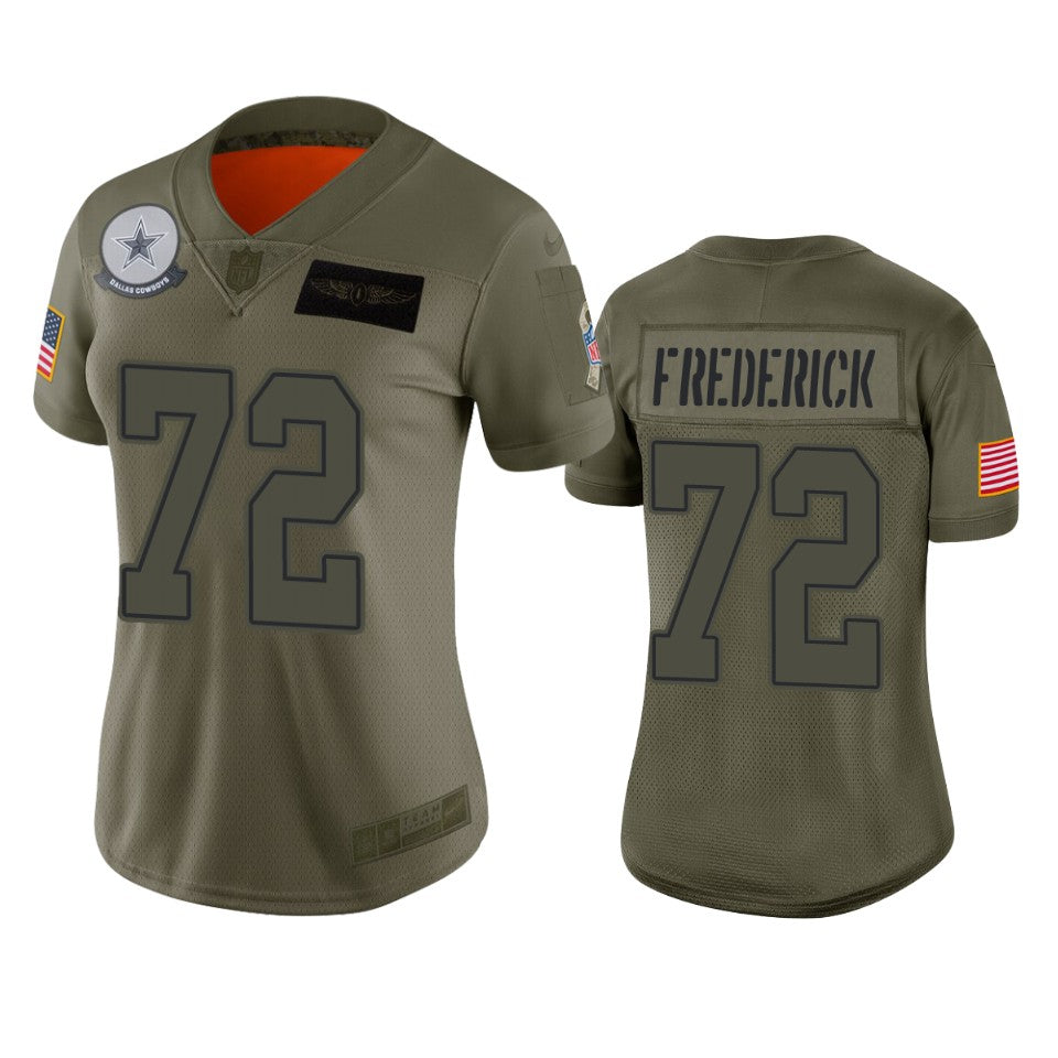 Womens Dallas Cowboys Travis Frederick Camo 2019 Salute To Service Limited Jersey