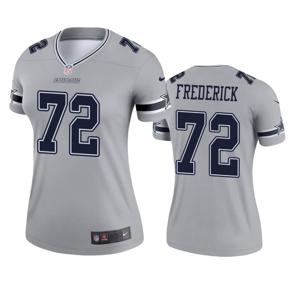 Womens Dallas Cowboys Travis Frederick Silver Inverted Legend Jersey