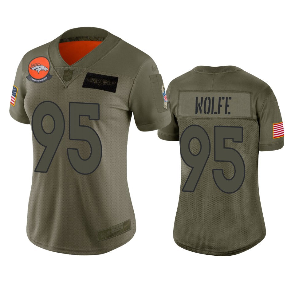 Womens Denver Broncos Derek Wolfe Camo 2019 Salute To Service Limited Jersey