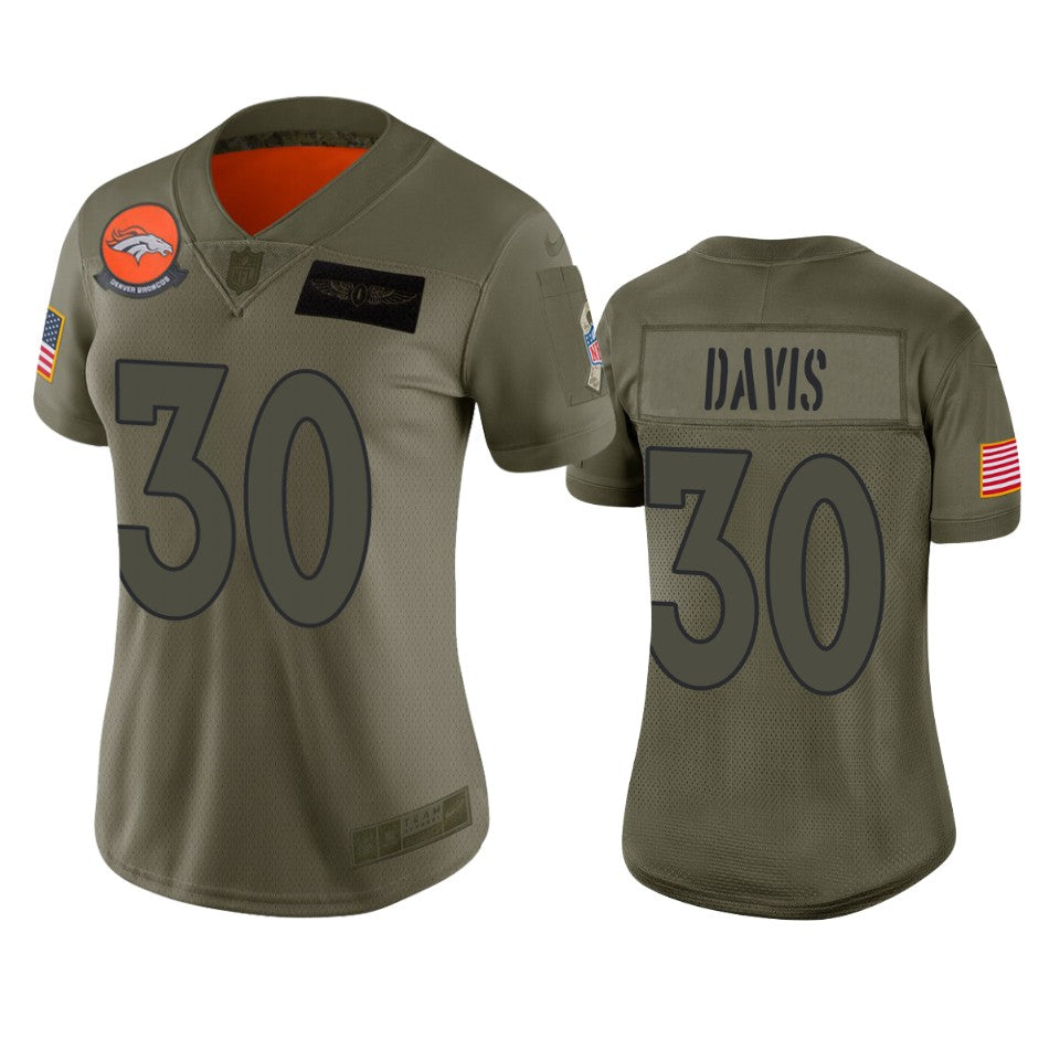 Womens Denver Broncos Terrell Davis Camo 2019 Salute To Service Limited Jersey