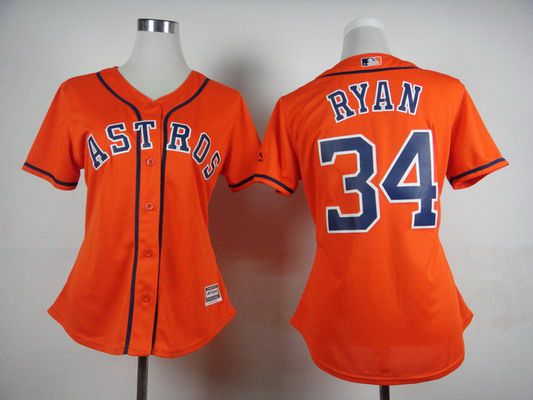 Womens Houston Astros 34 Nolan Ryan Alternate Orange 2015 Mlb Cool Base Jersey