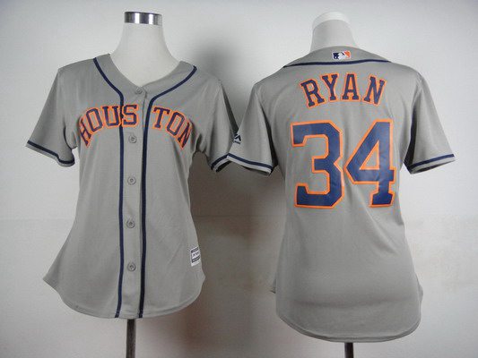 Womens Houston Astros 34 Nolan Ryan Away Gray 2015 Mlb Cool Base Jersey