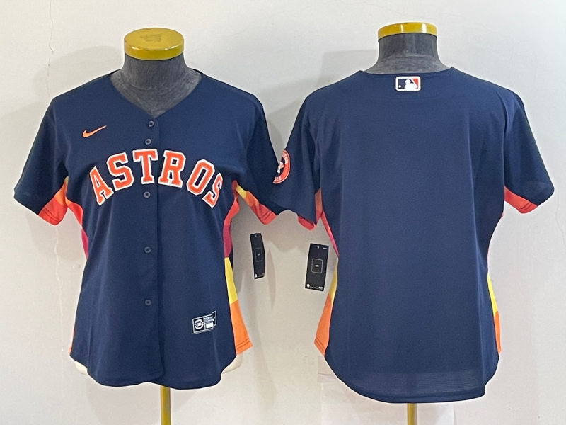 Womens Houston Astros Blank Navy Blue With Patch Stitched Mlb Cool Base Nike Jersey