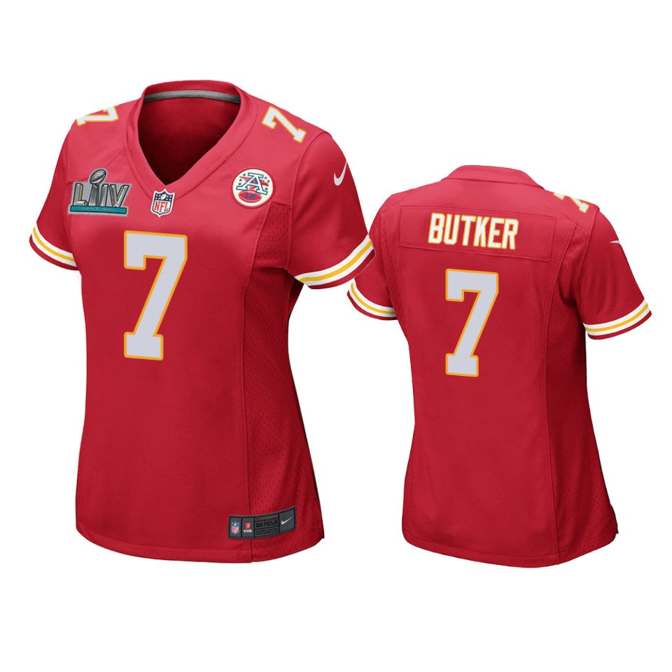 Womens Kansas City Chiefs Harrison Butker Red Super Bowl Liv Game Jersey