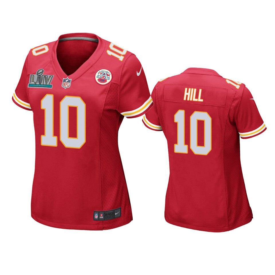 Womens Kansas City Chiefs Tyreek Hill Red Super Bowl Liv Game Jersey