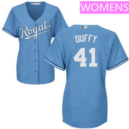 Womens Kansas City Royals 41 Danny Duffy Light Blue Alternate Stitched Mlb Majestic Cool Base Jersey