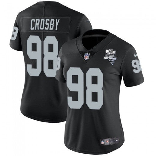 Womens Las Vegas Raiders 98 Maxx Crosby Black 2020 Inaugural Season Vapor Untouchable Limited Stitched Jerseyrun Small