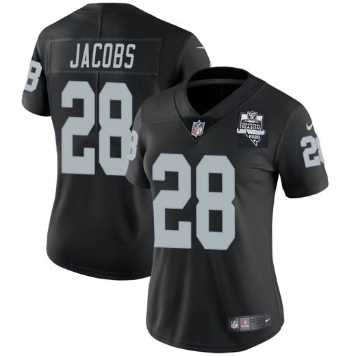 Womens Las Vegas Raiders Black 28 Josh Jacobs 2020 Inaugural Season Vapor Untouchable Limited Stitched Jerseyrun Small