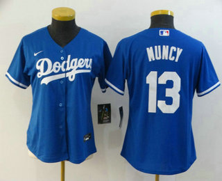 Womens Los Angeles Dodgers 13 Max Muncy Blue Stitched Mlb Cool Base Nike Jersey