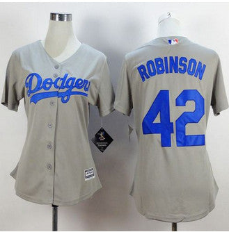 Womens Los Angeles Dodgers 42 Jackie Robinson Gray Retired Player 2015 Mlb Cool Base Jersey