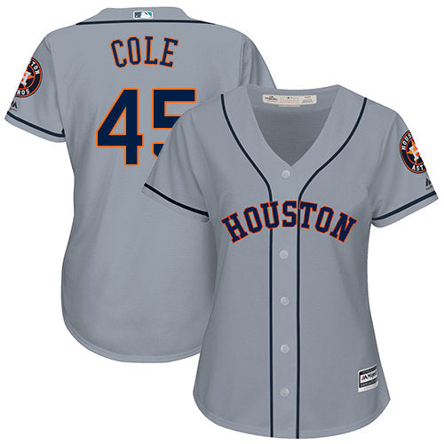 Womens Majestic Houston Astros 45 Gerrit Cole Authentic Grey Road Cool Base Mlb Jersey