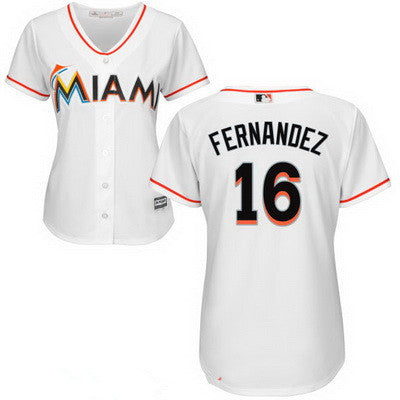 Womens Miami Marlins 16 Jose Fernandez White Home Stitched Mlb Majestic Cool Base Jersey