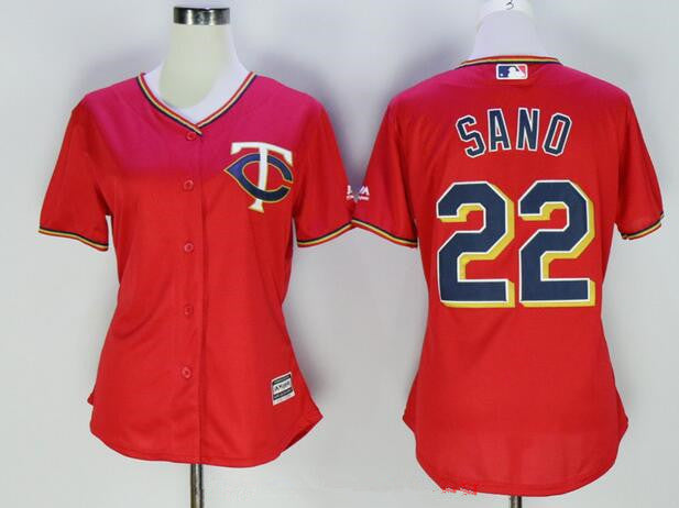 Womens Minnesota Twins 22 Miguel Sano Red Stitched Mlb Majestic Cool Base Jersey