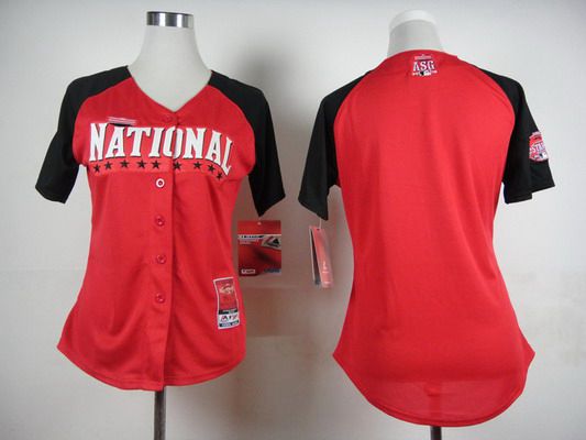 Womens National League Blank 2015 Mlb All star Red Cool Base Jersey