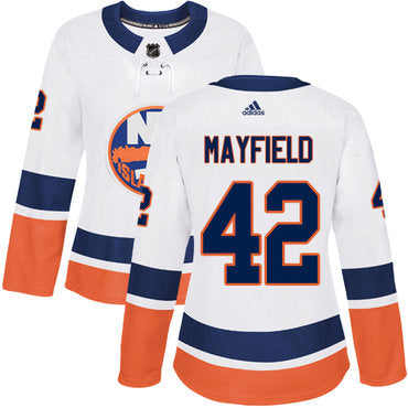 Womens New York Islanders 42 Scott Mayfield Reebok White Away Authentic Nhl Jersey