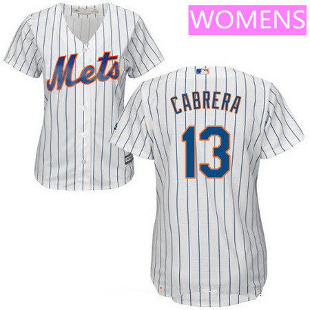 Womens New York Mets 13 Asdrubal Cabrera White Home Stitched Mlb Majestic Cool Base Jersey