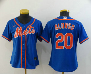 Womens New York Mets 20 Pete Alonso Blue Stitched Mlb Cool Base Nike Jersey