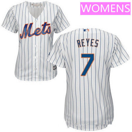 Womens New York Mets 7 Jose Reyes White Home Stitched Mlb Majestic Cool Base Jersey