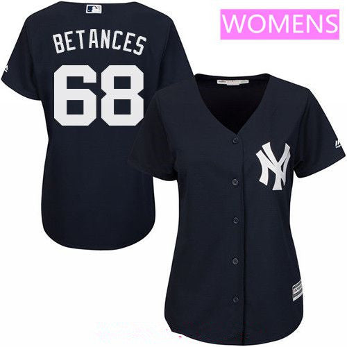 Womens New York Yankees 68 Dellin Betances Navy Blue Alternate Stitched Mlb Majestic Cool Base Jersey