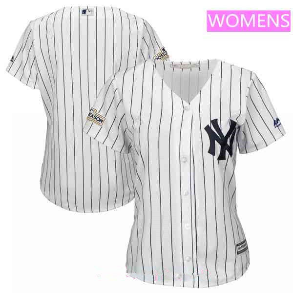 Womens New York Yankees Majestic White 2017 Postseason Cool Base Team Jersey