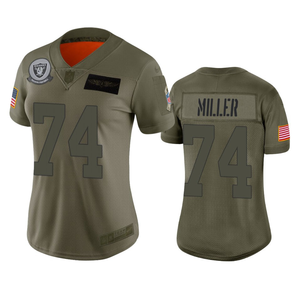 Womens Oakland Raiders Kolton Miller Camo 2019 Salute To Service Limited Jersey