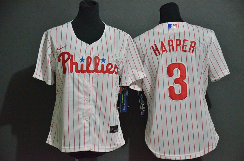 Womens Philadelphia Phillies 3 Bryce Harper White Stitched Mlb Cool Base Nike Jersey