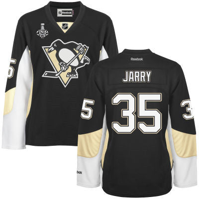 Womens Pittsburgh Penguins 35 Tristan Jarry Black Team Color 2017 Stanley Cup Nhl Finals Patch Jersey