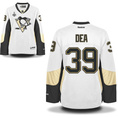 Womens Pittsburgh Penguins 39 Jean sebastien Dea White Road 2017 Stanley Cup Nhl Finals Patch Jersey